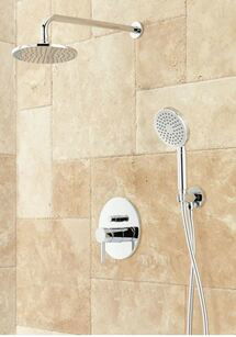 Online Designer Bathroom Signature Hardware Lattimore Shower System with Rainfall Shower Head and Hand Shower