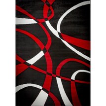 Online Designer Home/Small Office Fordbridge Red/Black Area Rug