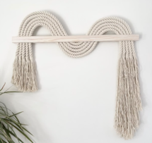 Online Designer Bedroom wavy wall art,Macrame Wall Hanging, Textile Fiber Knot Art, Fringe Scandi Style, Bohemian Accent, Rope Art, rope artwork, geometric wall art