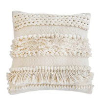 Online Designer Bedroom Iman Handwoven Ivory Pillow, 20" x 20"