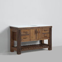 Online Designer Bathroom Bromley 54" Single Bathroom Vanity with Quartz Top