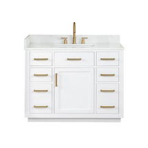 Online Designer Bathroom Tazewell 42'' Single Bathroom Vanity with Engineered Stone Top