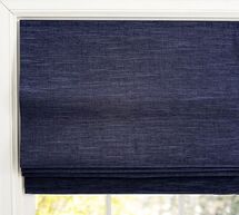 Online Designer Bedroom EMERY LINEN/COTTON CORDLESS ROMAN SHADE - NAVY