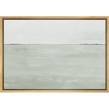 Online Designer Dining Room Watercolor Pastel Light Green Color Abstract Minimalist Wall Art Framed On Canvas Painting Print
