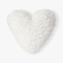 Online Designer Bedroom Cloud Fur Heart Pillow, Shaped,  Ivory