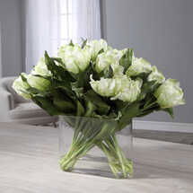 Online Designer Combined Living/Dining White Tulip Centerpiece