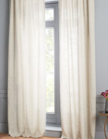 Online Designer Bedroom Semi-Sheer Belgian Flax Linen Dash Weave Curtain