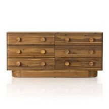 Online Designer Bedroom Rounded Wood Base 6-Drawer Dresser (70")