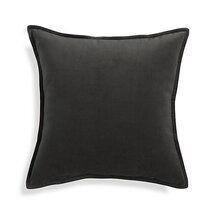 Online Designer Living Room Brenner Grey 20" Velvet Pillow with Down-Alternative Insert