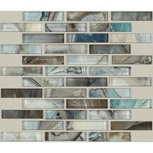 Online Designer Bathroom Neptune 1" x 4" Glass Mosaic Tile by Shaw Floors