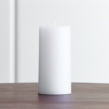 Online Designer Living Room White 3"x6" Pillar Candle