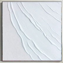 Online Designer Combined Living/Dining White Minimalist Painting Large White Abstract Painting White 3D Textured Painting white wall art White abstract canvas art