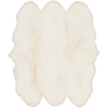 Online Designer Combined Living/Dining Sheepskin Rug in Neutral design by Surya