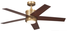 Online Designer Bedroom 48" Kichler Brahm Natural Brass LED Indoor Ceiling Fan with Remote