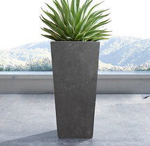 Online Designer Bedroom WEATHERED CAST STONE TAPERED PLANTERS