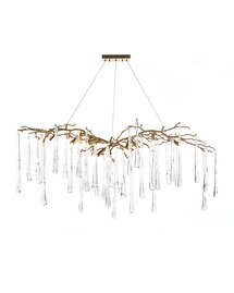 Online Designer Dining Room Brass & Glass Teardrop Chandelier