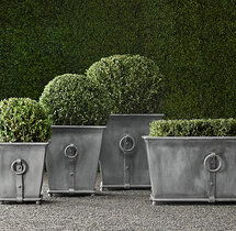 Online Designer Bedroom ESTATE ZINC RING SQUARE PLANTER MEDIUM