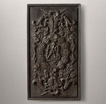 Online Designer Bedroom HAND-CARVED ROCOCO WOOD PANEL BLACK