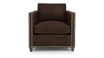 Online Designer Combined Living/Dining Dryden Leather Chair with Nailheads