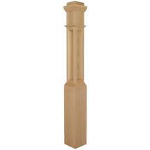 Online Designer Hallway/Entry 4093 55 Oak Flat Panel Box Newel Post