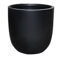 Online Designer Living Room Modern Concrete Round Cement Planter Pot, Black, 10"x10"x10"