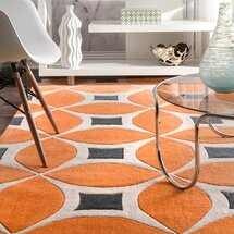 Online Designer Combined Living/Dining Sorrento Power Loom Orange Rug