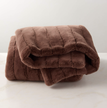 Online Designer Home/Small Office Channel Chestnut Brown Faux Fur Throw Blanket