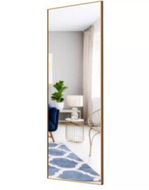 Online Designer Bedroom Costway 59''Full Length Body Mirror Aluminum Frame Leaning Hanging Dressing Mirror