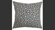 Online Designer Living Room Paros Greek Key Pillow Black White