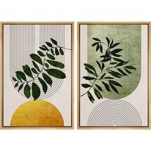 Online Designer Business/Office Green Yellow Bright Plant Mid-Century Modern Art