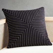Online Designer Combined Living/Dining 20" CLIQUE BLACK THROW PILLOW WITH DOWN-ALTERNATIVE INSERT