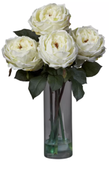 Online Designer Living Room Fancy Silk Roses in Vase by Nearly Natural