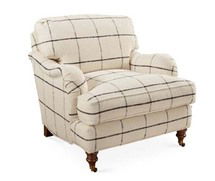 Online Designer Living Room Brooke Club Chair, Black Check