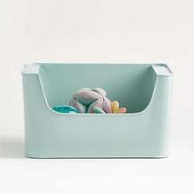 Online Designer Bedroom Small Mint Green Metal Stacking Storage Bin with Handles