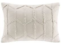 Online Designer Bedroom Frayed Geo Linen Lumbar Pillow