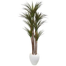 Online Designer Bedroom 70in. Giant Yucca Artificial Tree in White Planter UV Resistant