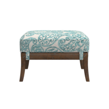 Online Designer Combined Living/Dining Blake Grey Wash Ottoman with Fabric Cushion