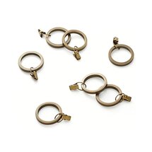 Online Designer Living Room Set of 7 Antiqued Brass Curtain Rings