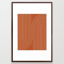 Online Designer Combined Living/Dining Minimal Line Curvature IX Framed Art Print