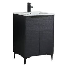 Online Designer Bathroom Kayden 24'' Free-standing Single Bathroom Vanity with Ceramic Vanity Top