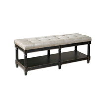 Online Designer Kitchen Khaki Upholstered Tufted Bench