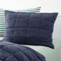 Online Designer Bedroom Heathered Jersey Reversible Navy Sham