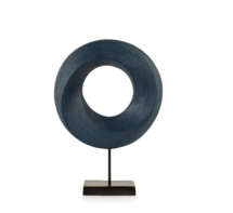 Online Designer Combined Living/Dining Blue Porcelain Round Twist Sculpture on Stand