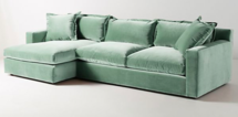 Online Designer Living Room Velvet Katina Sectional Sofa |  Color Duck Egg