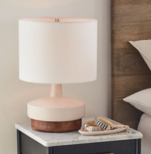 Online Designer Living Room Wood & Ceramic Table Lamp (17")