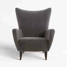 Online Designer Bedroom Elsa Grey Velvet Wingback Chair