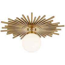 Online Designer Kitchen Possini Euro Hazel 24" Wide Warm Antique Brass Ceiling Light