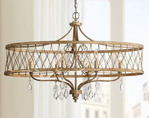 Online Designer Hallway/Entry West Liberty 36" Wide Olympus Gold 6-Light Chandelier