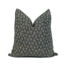 Online Designer Living Room Floral Pillow Cover Cotton Linen Blend Blue Teal Brown Rustic Shabby Chic Botanical Cushion Case Sofa Throw Pillow Cozy Home Décor Valencia