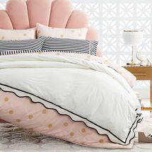 Online Designer Bedroom The Emily & Meritt Scallop Duvet Cover, Full/Queen, Black/Egret